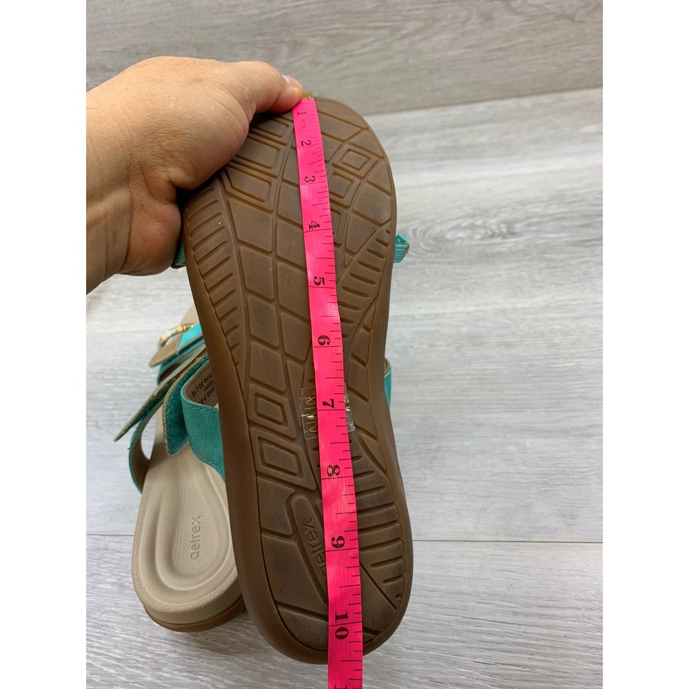 Aetrex Jillian Teal Beaded Orthotic Sandals Women's 9-9.5 Comfort Strappy Shoes - Picture 9 of 10